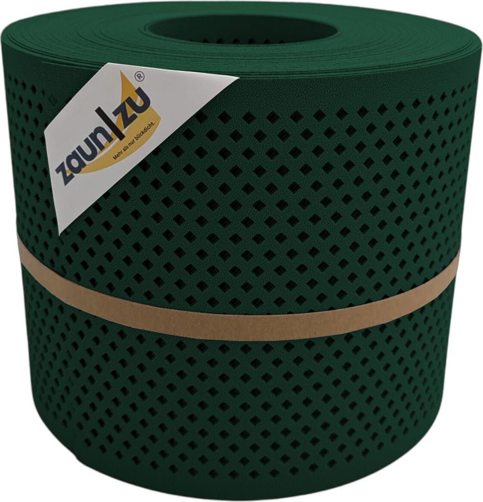 Doppelstab Sichtschutz zaun|zu PREMIUM gelocht DIAMANT Streifen PP Zaunblende Grün 26m