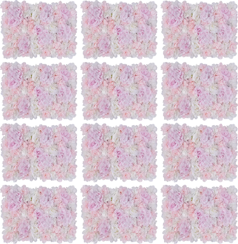 Décoration murale de fleurs artificielles pour mariage et fête - 12 pcs