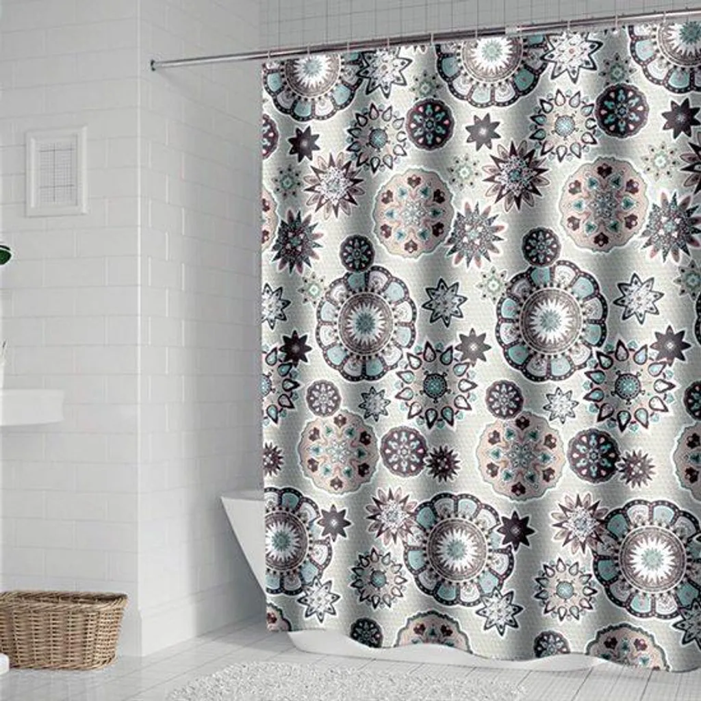 Rideau de salle de bain vert 182 x 200 cm imperméable et lavable 30°C