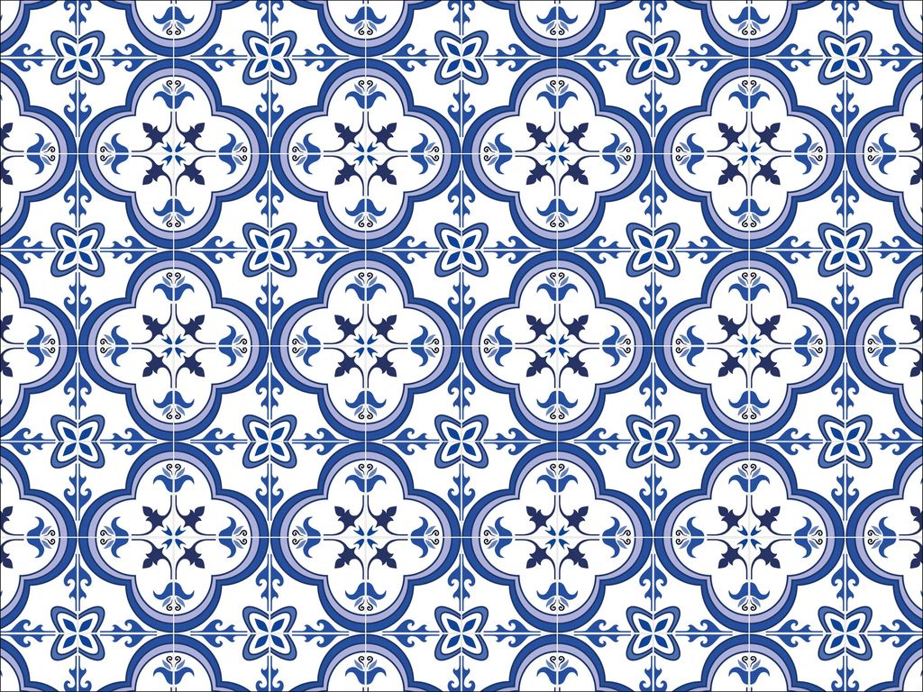 Induktionsschutz | Blaue Fliesen | 78 x 52 cm