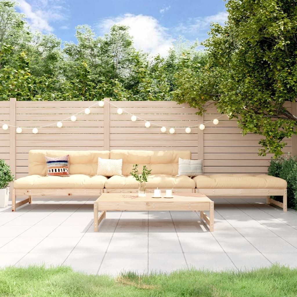 Maison Exclusive - 4-tlg. Garten-Lounge-Set Massivholz Kiefer