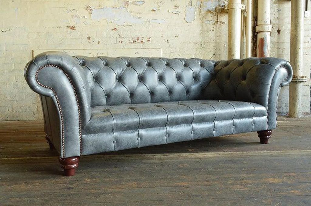 Chesterfield Couch Sofa Polster 3 Sitzer Couchen Sitz Garnitur Sofas Neu Graue