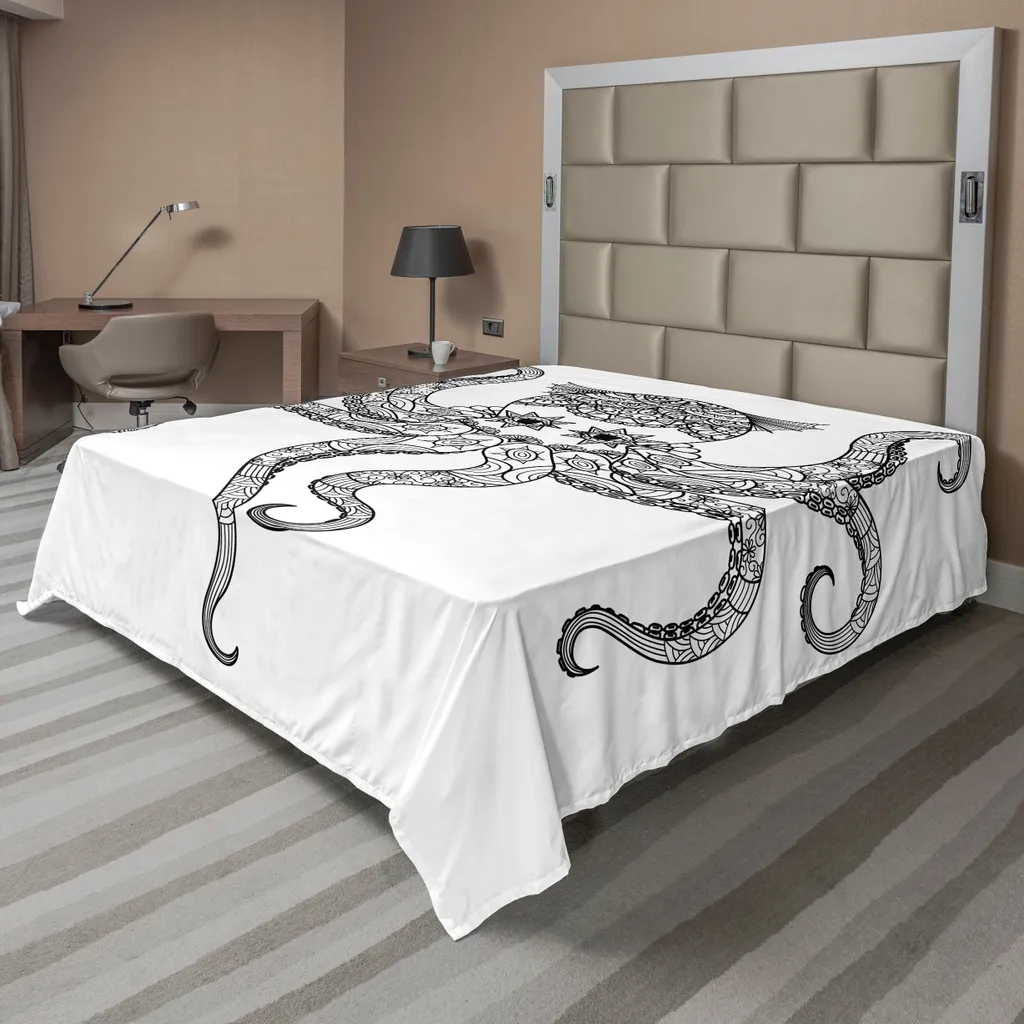 Lenzuolo Matrimoniale ABAKUHAUS Mandala Polpo 266x260cm - Morbido Etnico