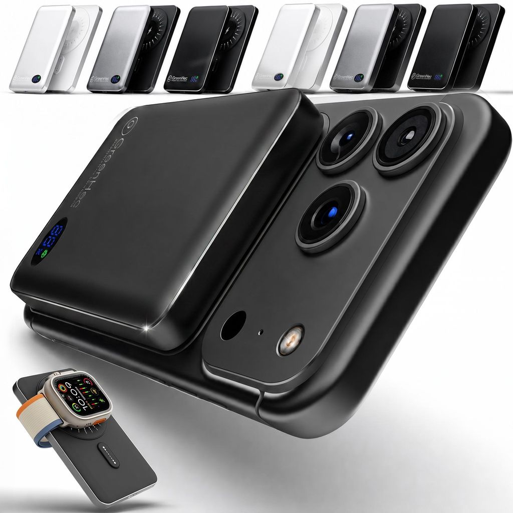 Powerbank MagSafe iPhone 10000 mAh, Schwarz, kompatibel mit Produktbild 