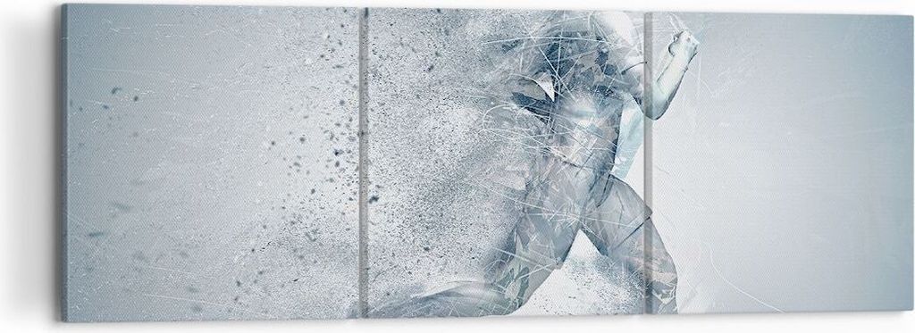 Bild auf Leinwand - Leinwandbild - Energie Abbildung Jogging Marathon - 120x40cm - Wand Bild - Wanddeko - Leinwanddruck - Bilder - Kunstdruck - Lei...