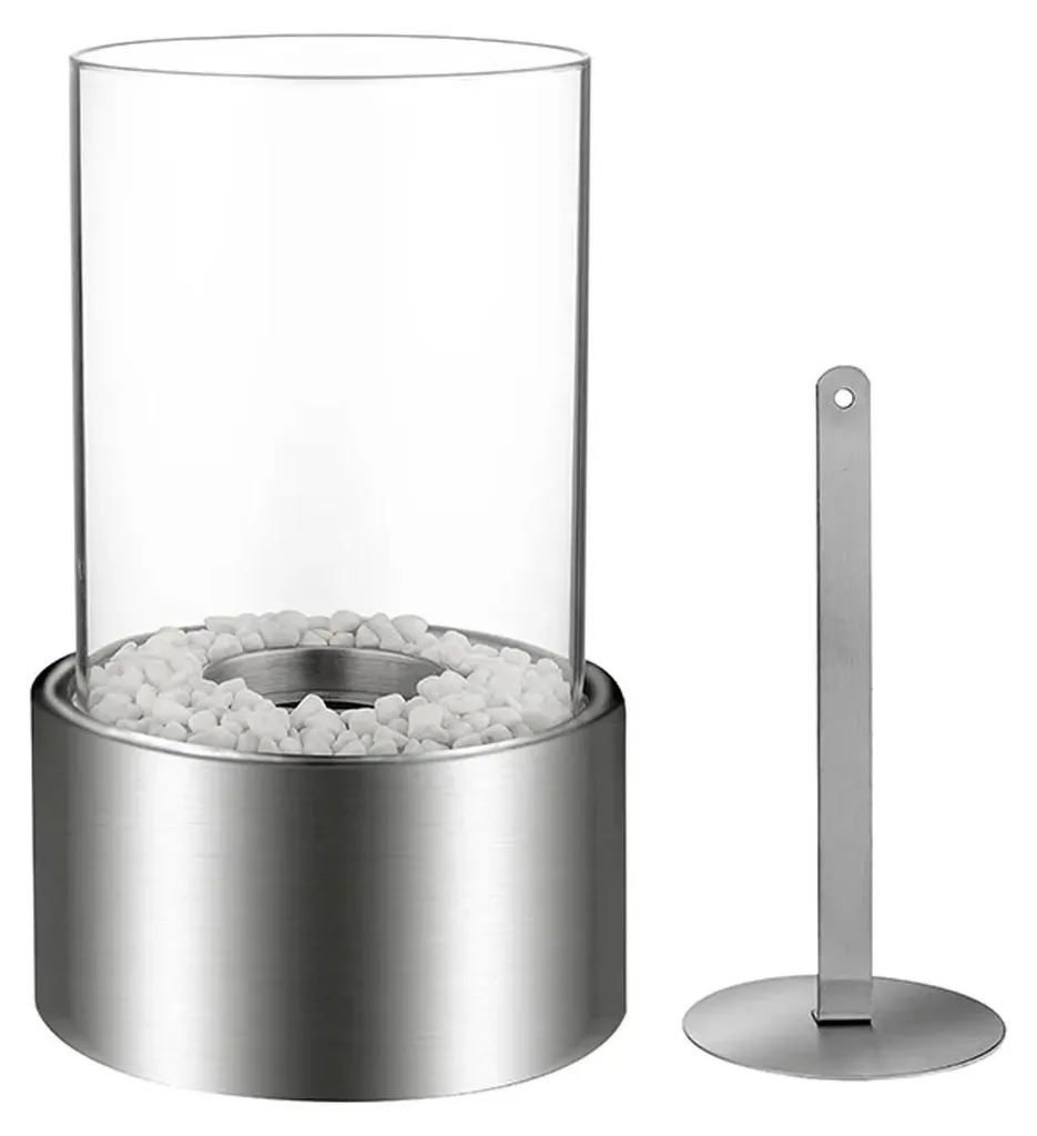 Mini Cheminée de Table pour Ambiance Extérieure et Intérieure Silver