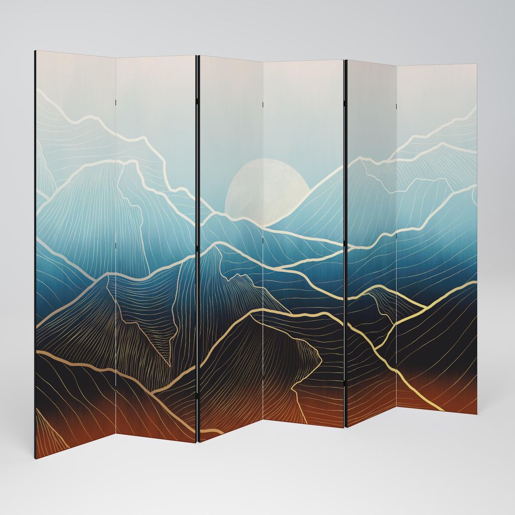 SpaceRebels Paravent Raumteiler - 6-teilig Raumtrenner, Druck 1-Seite - Raumtrenner - Trennwand Wohnung - Room Divider - Spanische Wand Deko Modern...