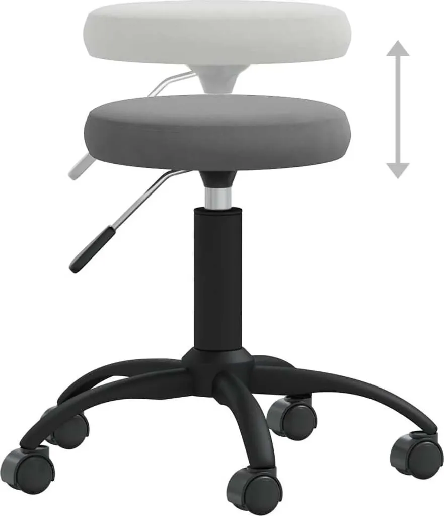 Sedia Girevole Grigio Scuro Velluto Design Nordico Ufficio