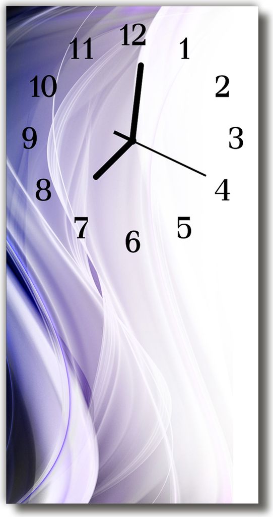 Tulup Glasuhr Wanduhr Küchenuhr Echt-Glas 30x60 Abstrakt Lila