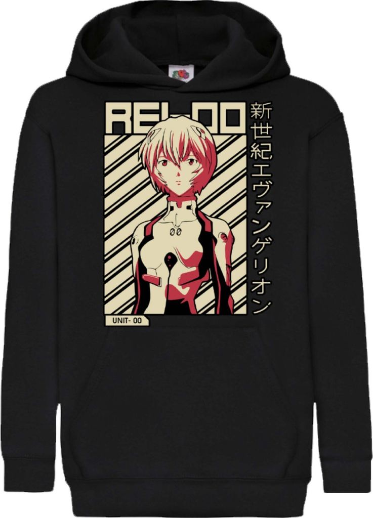 Kinder Kapuzenpullover Anime Manga Neon Anime Genesis Manga Evangelion Rei Ayanami 03 Ayanami, 9-11 Jahr - 140 / Schwarz