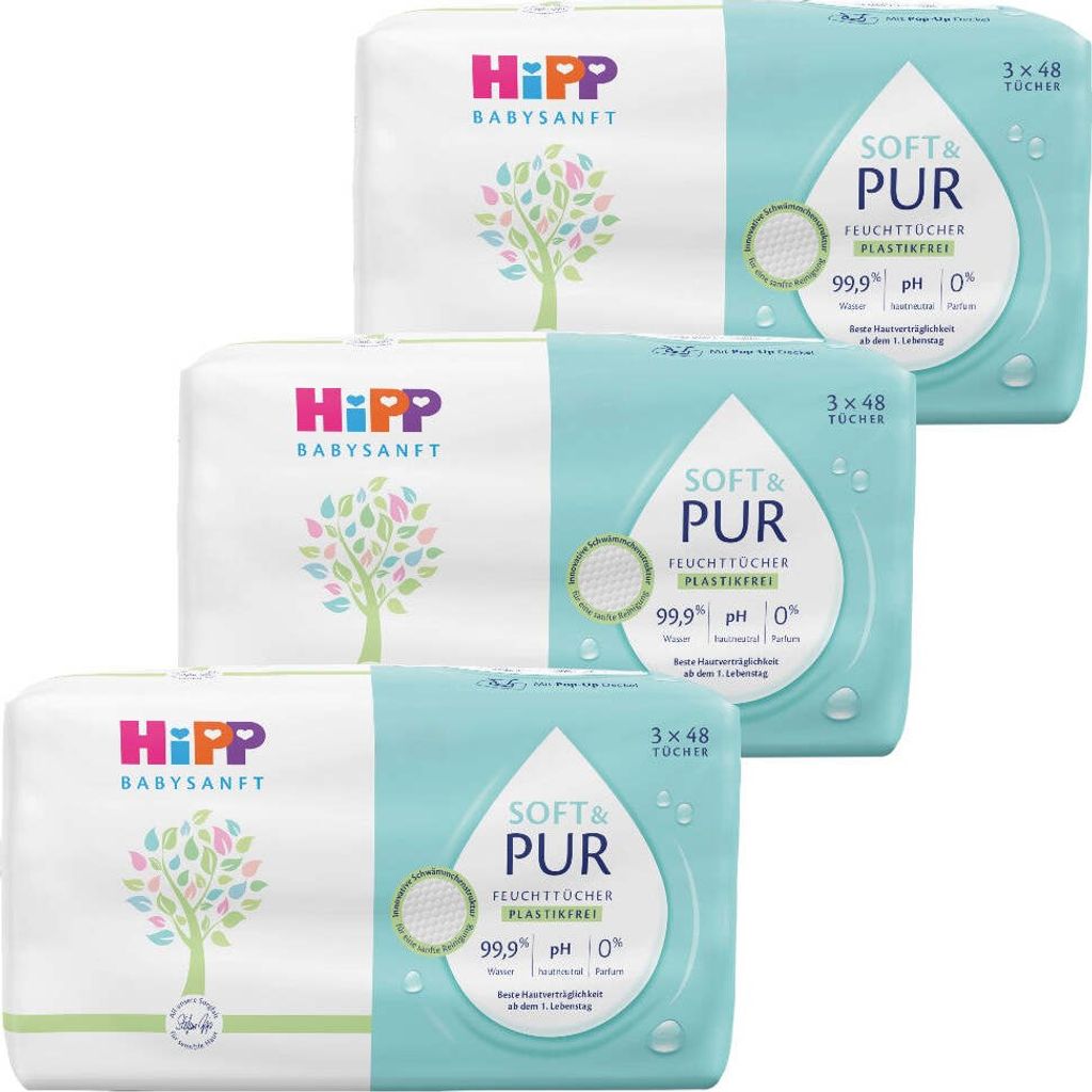 Hipp Babysanft Soft & Pur Feuchttücher 3x 48 Tücher (6er Pack)