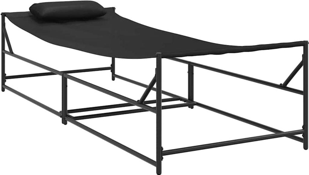 "im Sonderangebot"Liegestuhl/Relaxliege - Gartenliegestuhl 2er set - elegantes Design - für Outdoor Garten - Schwarz Pulverbeschichteter Stahl - 1...