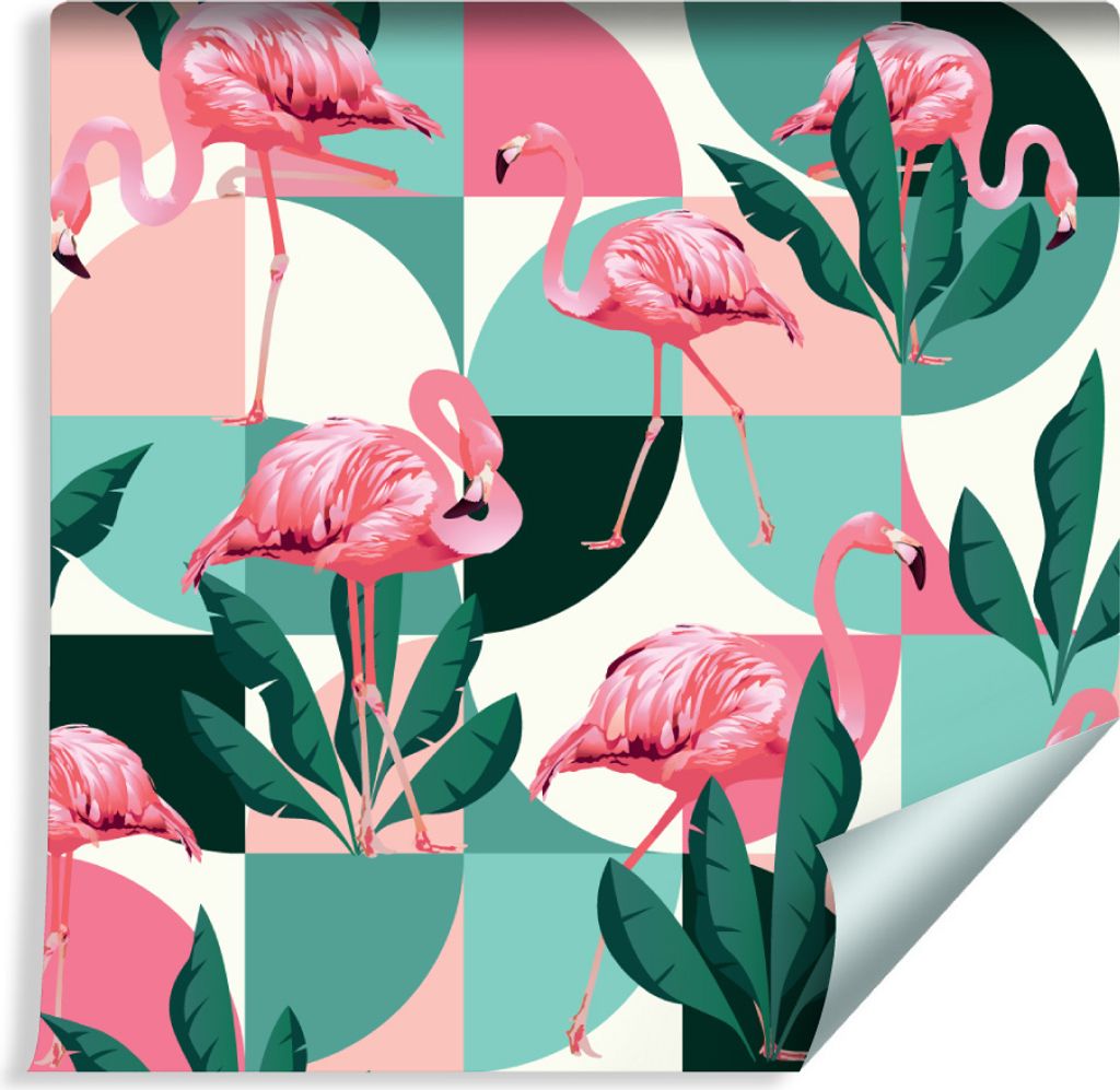 10m VLIES TAPETE Rolle Flamingos Bunte Tropische Blätter NATUR XXL