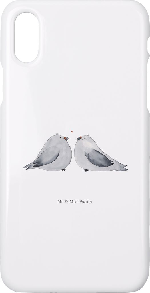 Mr. & Mrs. Panda Iphone 10 Handyhülle Turteltauben Liebe - Weiß - Geschenk, Hochzeit, Partner, Hülle, Hochzeitstag, X, Verliebt, Cover, Freundin...