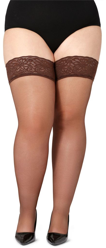 Bellivalini Damen halterlose Strümpfe mit Spitze Plus Size Produktbild 