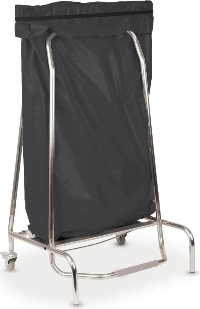 Support sac poubelle inox 110L Casselin avec frein et pinces de serrage