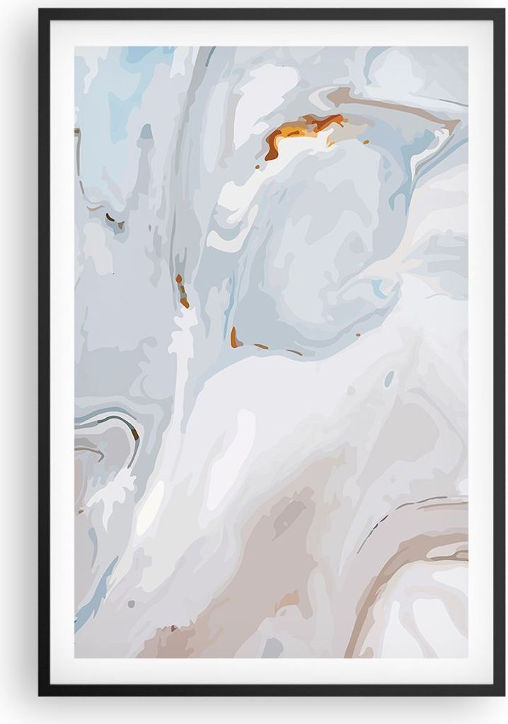 Gerahmtes Poster - Schwarzer Rahmen - Abstraktion modern - 61x91,5 cm - Wand Bild - Wanddeko - Wandbilder - Kunstposter - Wandposter - Bilderrahmen...
