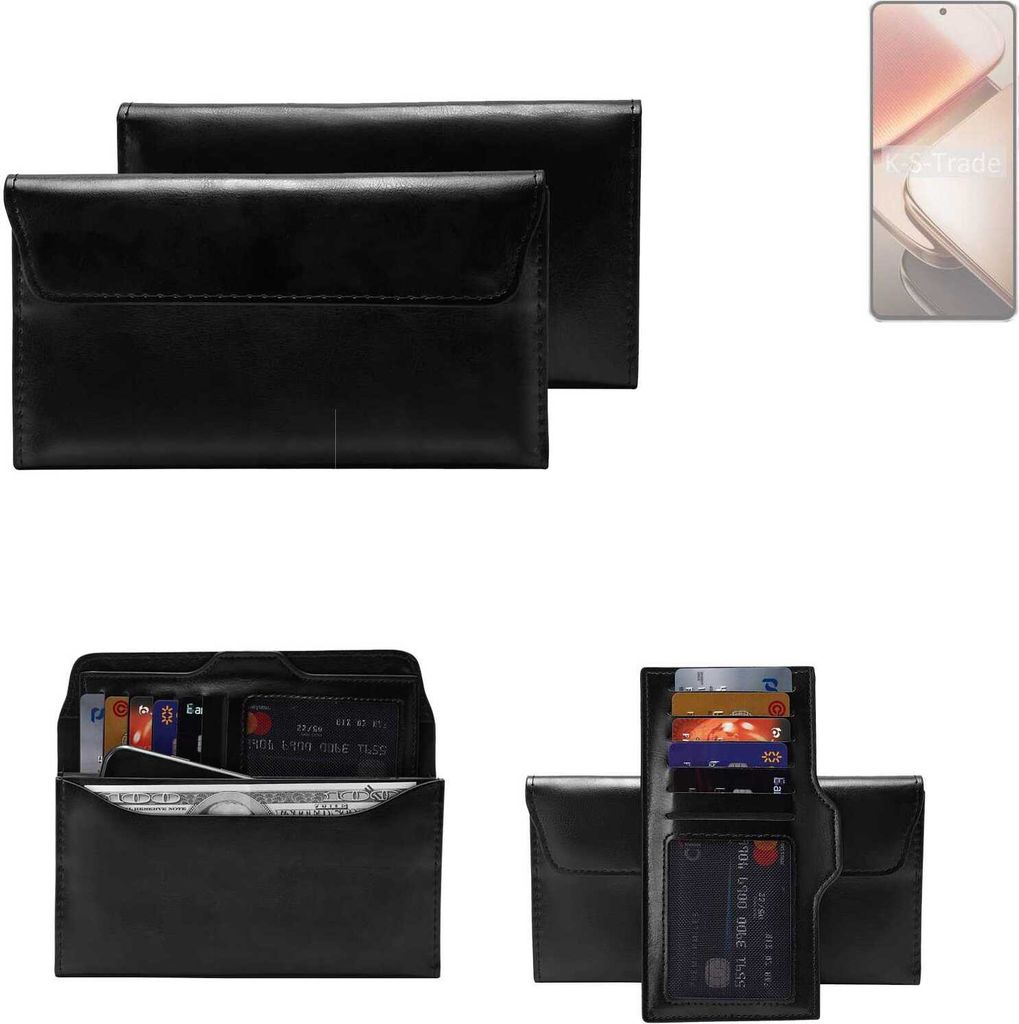 K-S-Trade Handy Hülle kompatibel mit Vivo iQOO Z9 Turbo+ Schutz Hülle Tasche Schutz Case Handytasche Kunstleder schwarz, 1x
