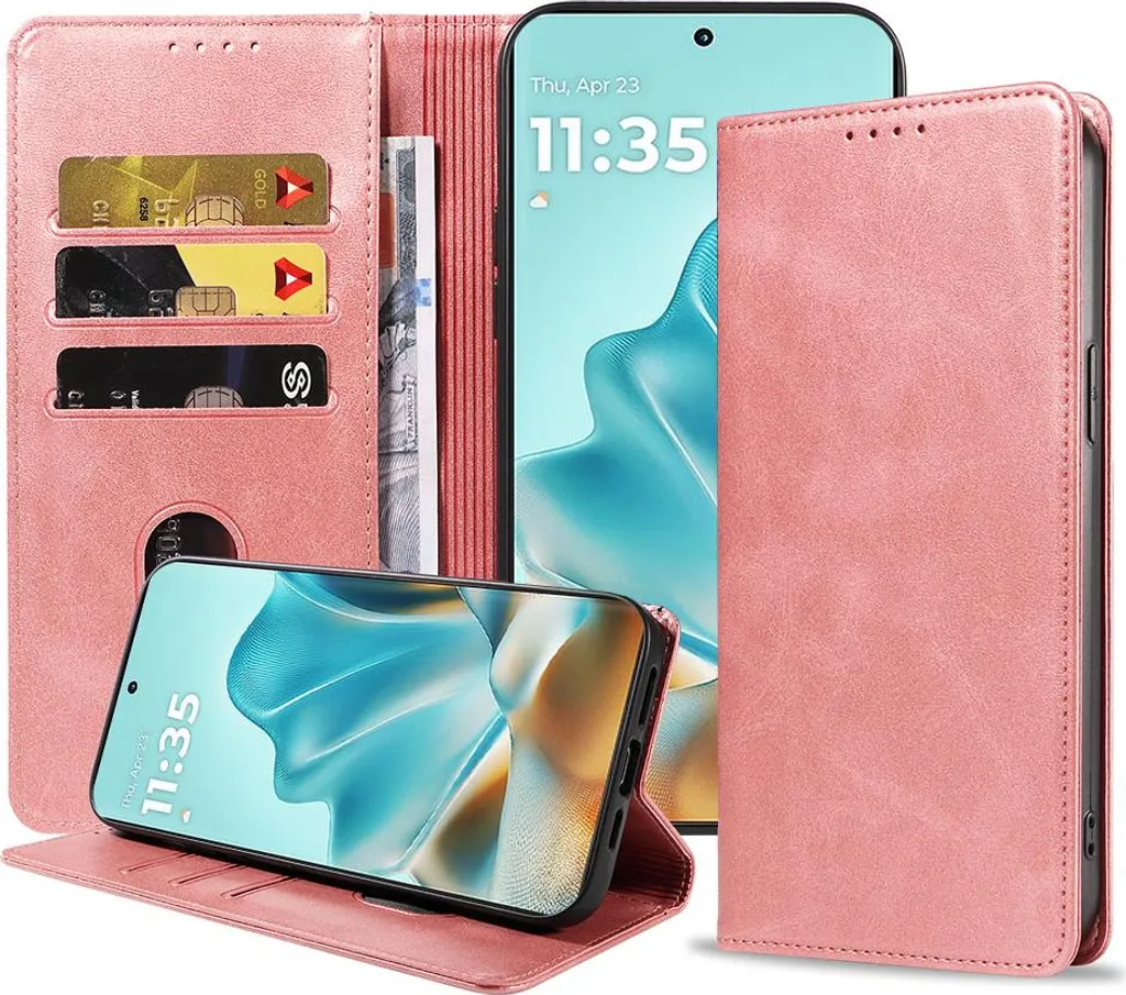 Cover Motorola Edge 60 Fusion Libro Oro Rosa Elegante Smartphonica