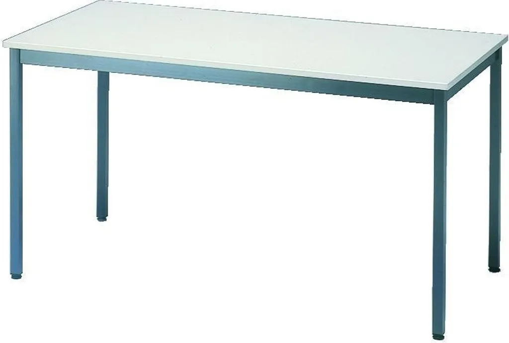 Table réunion plateau méla gris 25mm - Structure robuste H74cm moderne