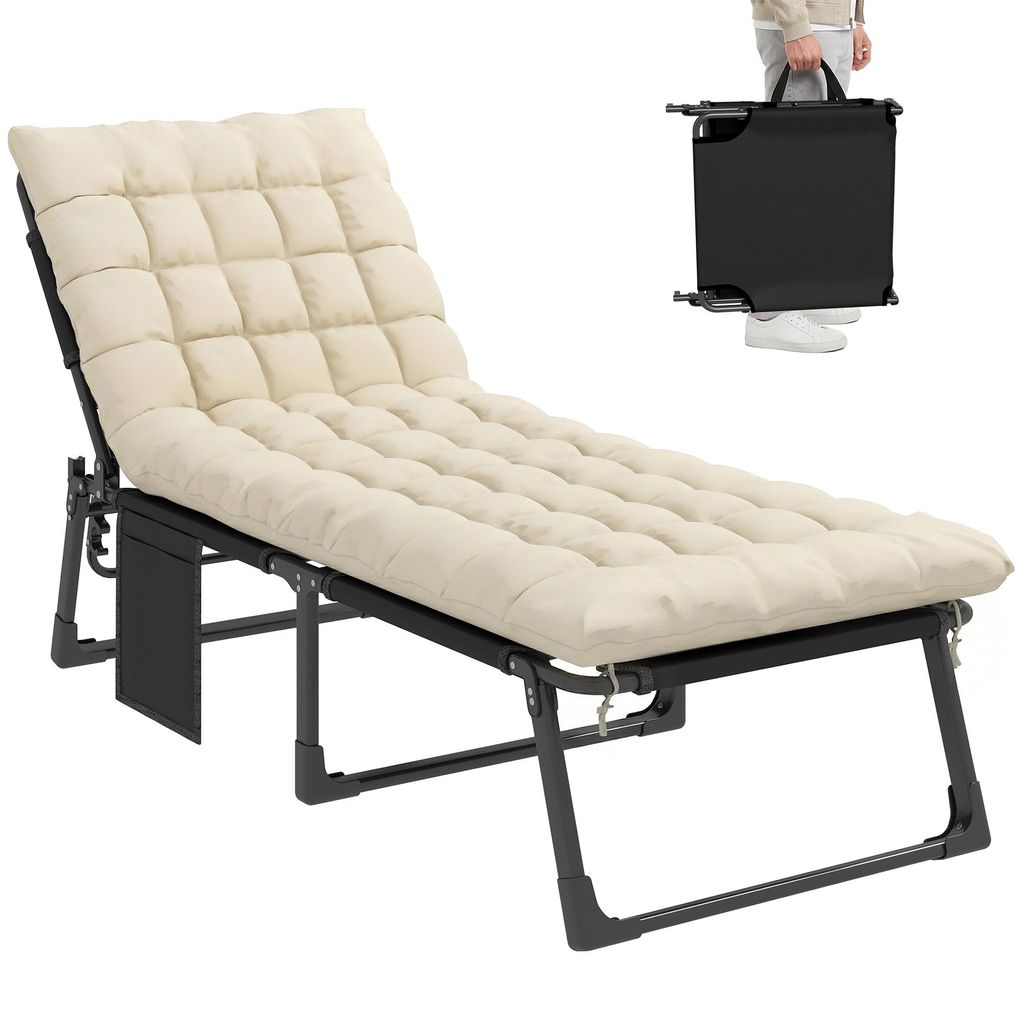 Outsunny Sonnenliege Klappbar Breite Gartenliege mit Produktbild 