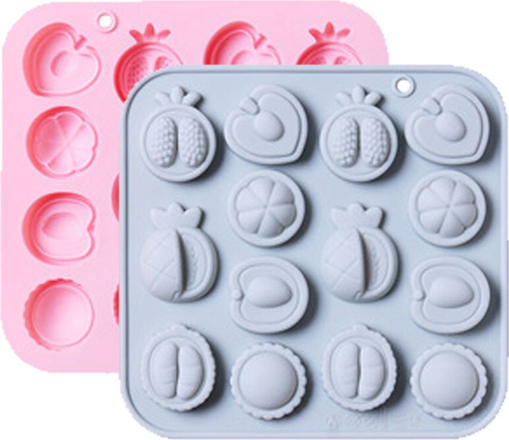 CANDeal 2 Stück Fruchtförmige Silikonform Ananas Durian Mangosteen Pfirsich Pralinenform 3D Sommer Obst Eisform Für Gelee Fondant Seife Gummibä...