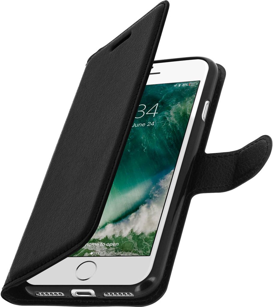 Avizar, Flip-Schutzhülle mit Standfunktion für Apple iPhone 7 / 8 / SE 2020, Schwarz