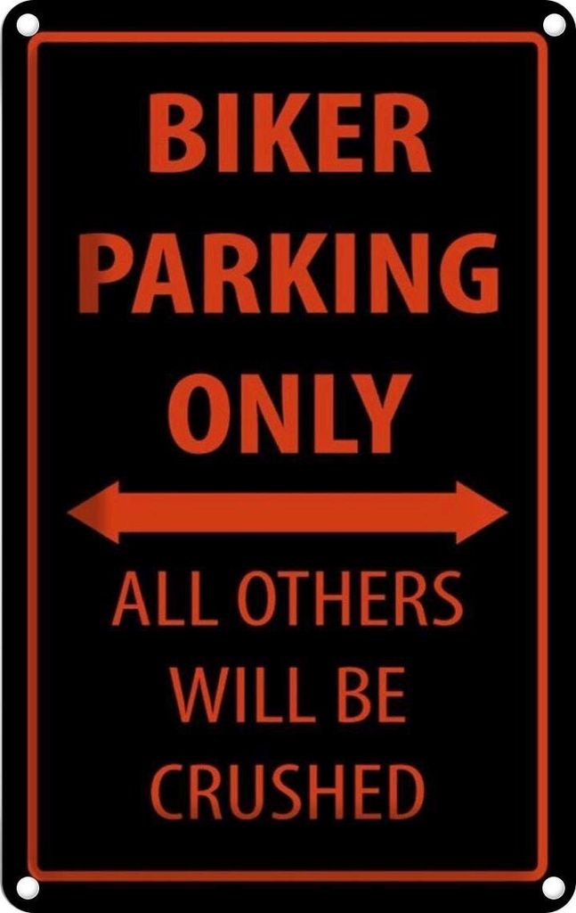 vianmo Blechschild 30x20 cm Fahrrad Biker parking only Warnschild Hinweisschild Sicherheit Vorsicht