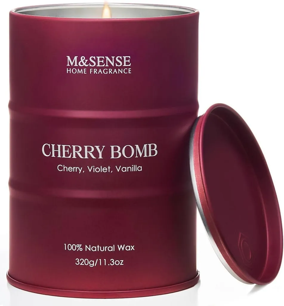 Bougie parfumée cerise idéale pour une ambiance relaxante de 70h