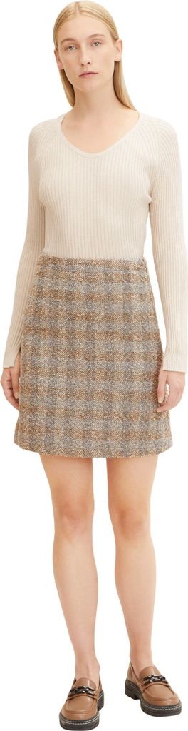 29225 Tom Tailor, Skirt,  Damen Mini Rock, Bouclé, beige Produktbild 