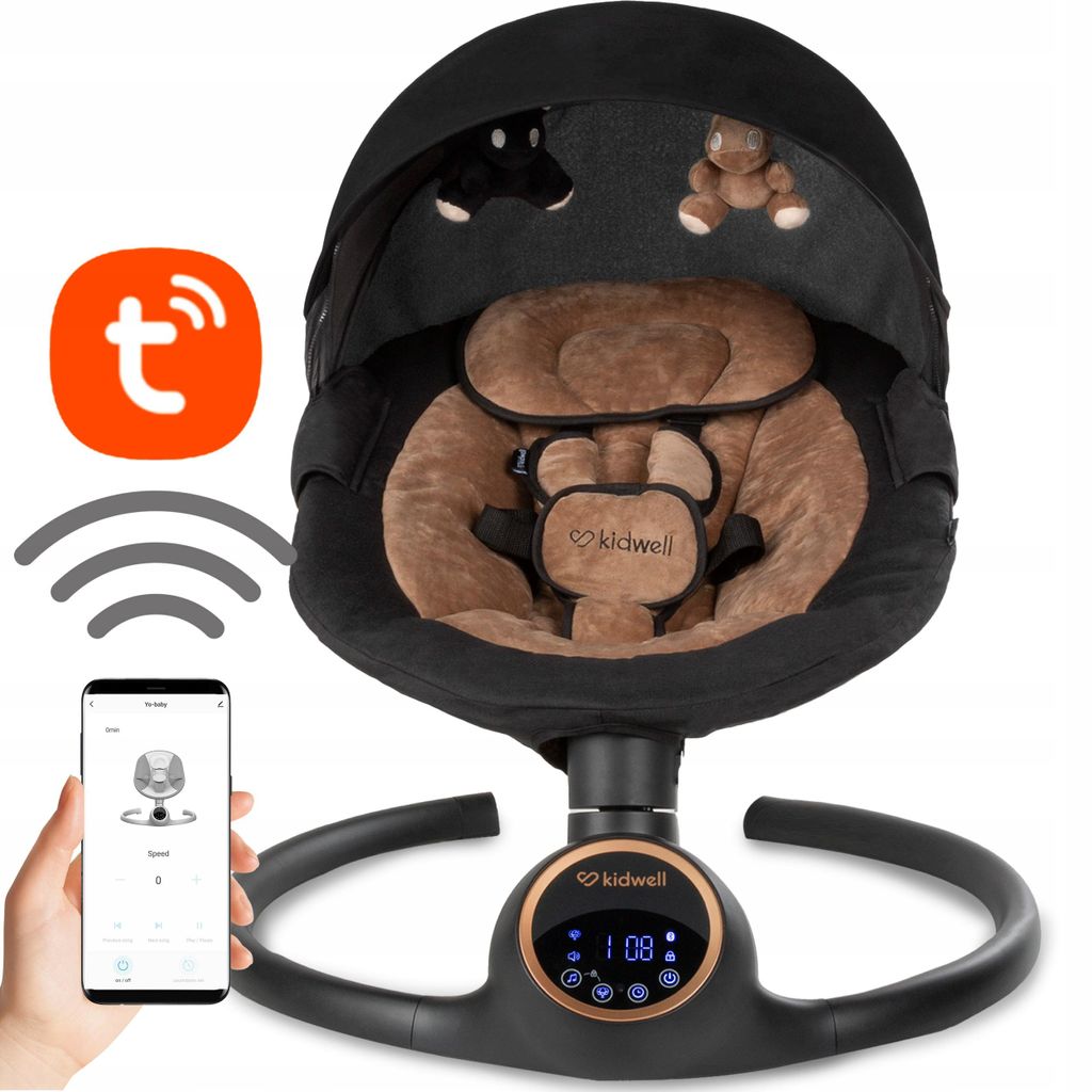 Elektrické hojdacie kreslo Kidwell REVE 2 v 1 s Bluetooth a Obrázok produktu 