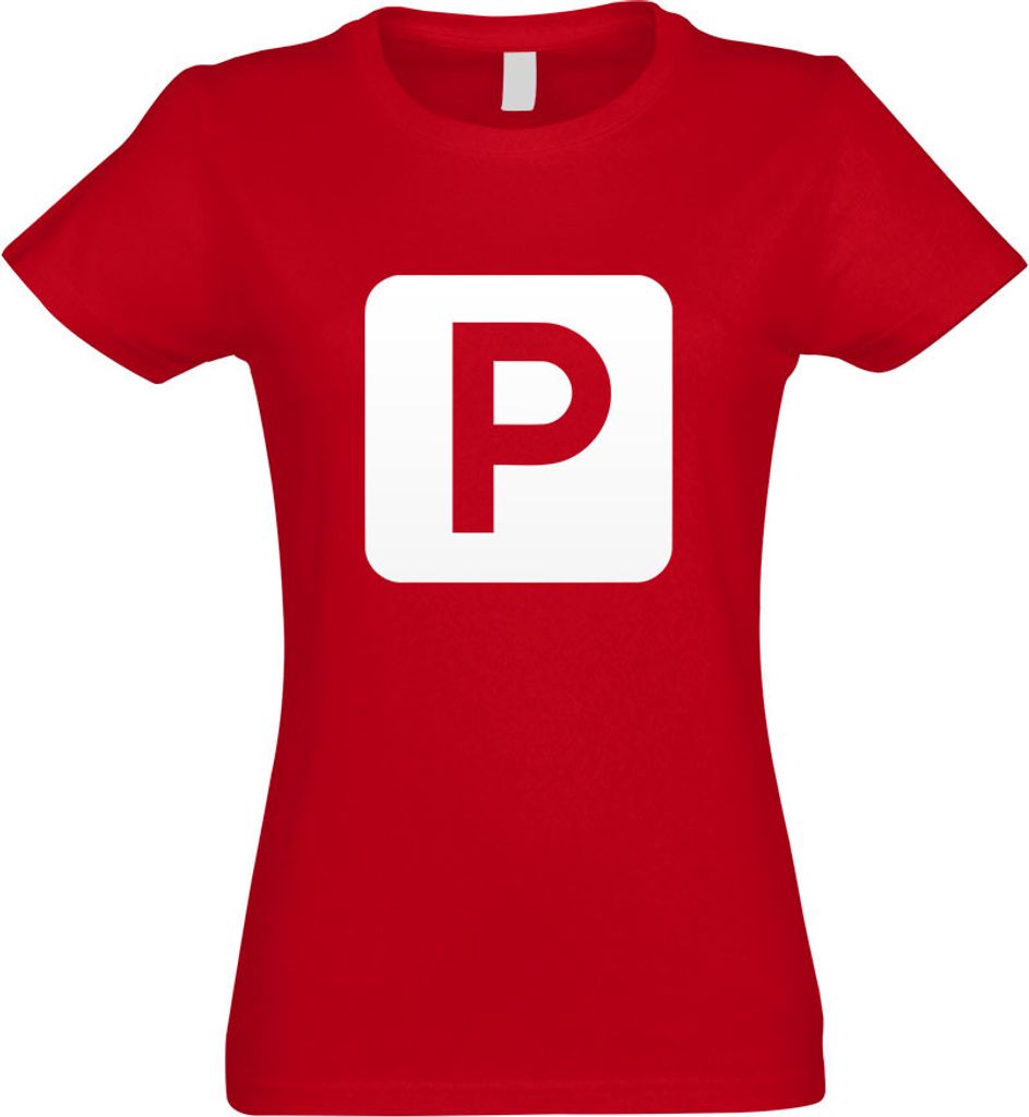 Kiwistar - T-Shirt tailliert - Damen - rot - Parkplatz Abstellplatz Piktogramme - mit Motiv Bedruckt - Funshirt Design - Sport - Freizeit - Damen - XL
