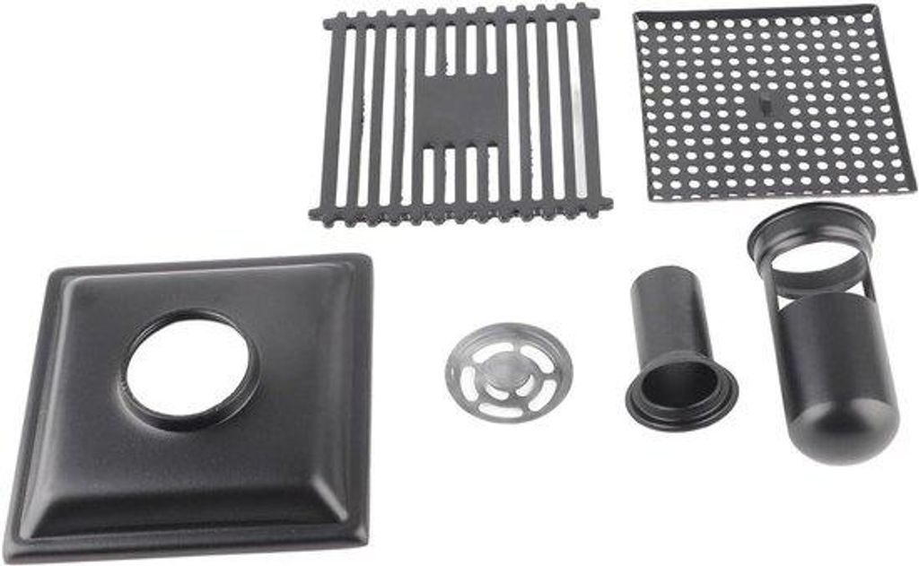 Rostfreies Quadratbad für Badkammer, 12x12 cm, schwarz, aus Edelstahl