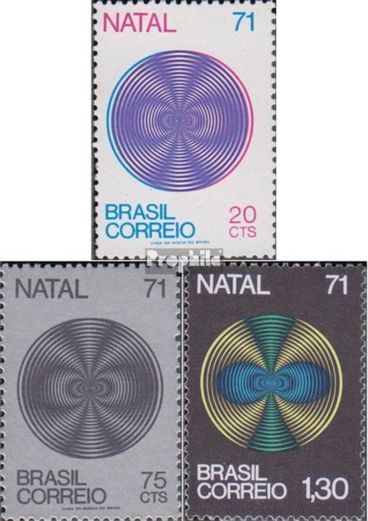 Briefmarken Brasilien 1971 Mi 1301-1303 (kompl.Ausg.) gestempelt Weihnachten
