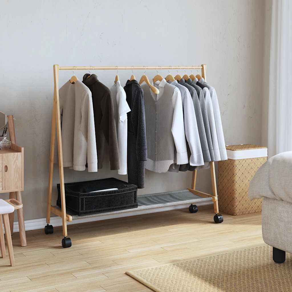 vidaXL Portemanteau avec étagères et roulettes 106x34x106,5 Image du produit 
