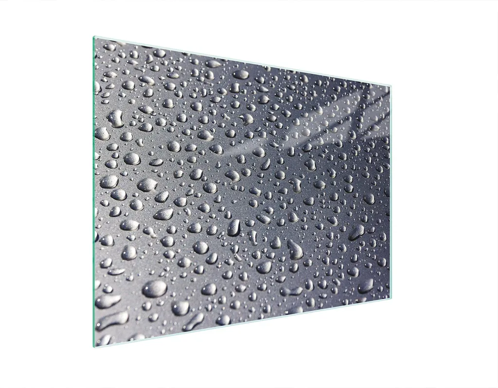 Tagliere Piastra Copriforno Multiglass 30x22 Goccia Grigia Vetro Temperato