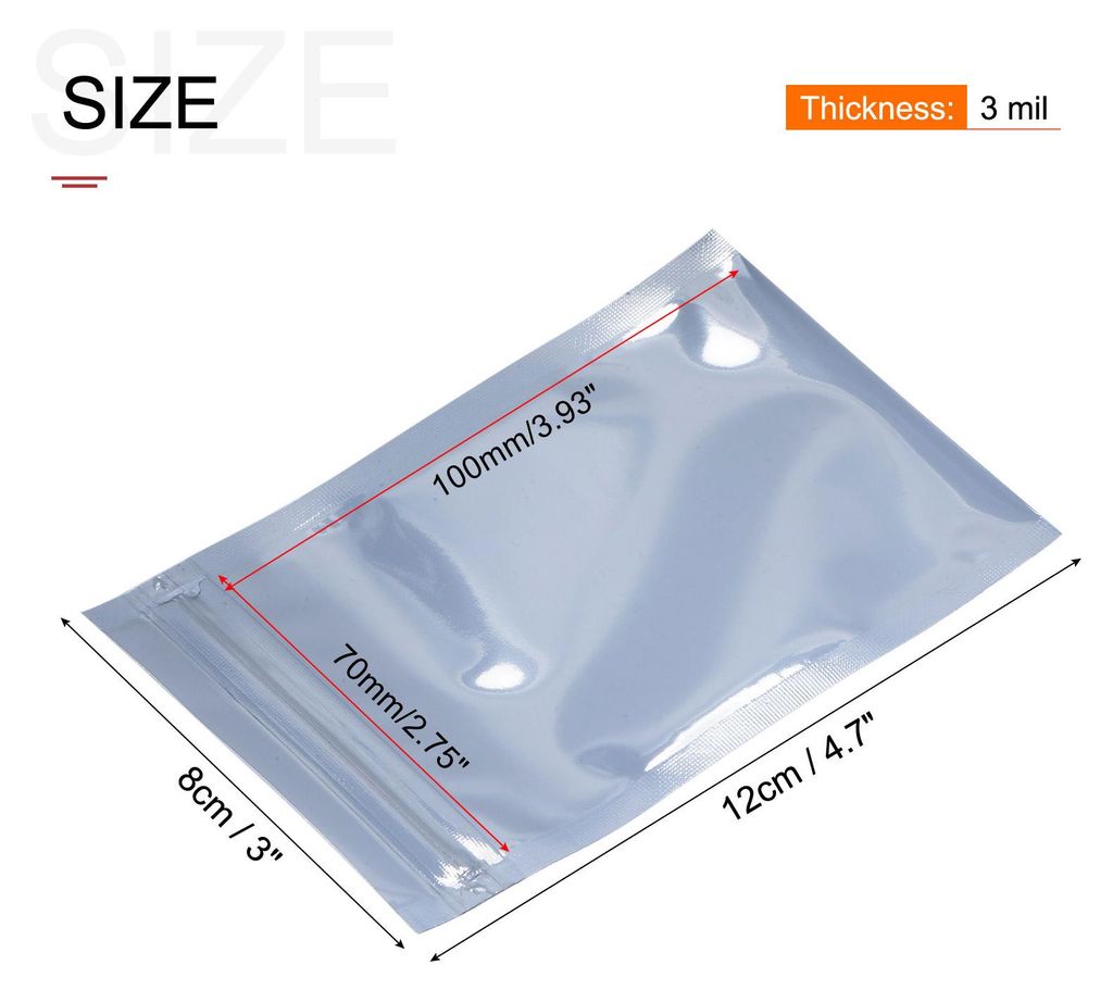 50x Antistatische Taschen Abschirmbeutel 3x4,7inch(8x12cm) offen Spitze mit Etiketten fš¹r Festplatte HDD SSD