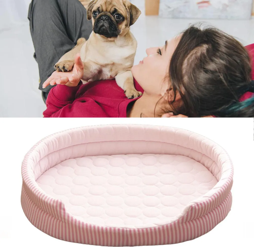 Lit rafraîchissant rose pour chat et chiot - Idéal pour la canicule - 2