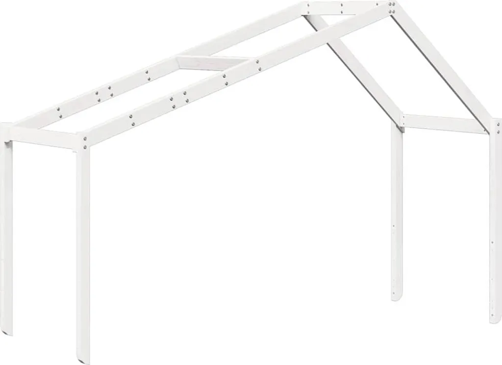 Toit de lit en pin massif blanc 203 cm structure robuste enfant