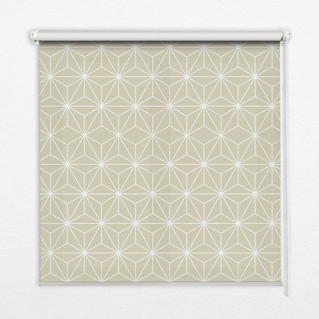 Seitenzug-Rollo Fensterrollo Jalousie - Thermo-Rollo Verdunkelungsrollo - 110x180 cm - Weiße Punkte, die durch Punkte verbunden sind