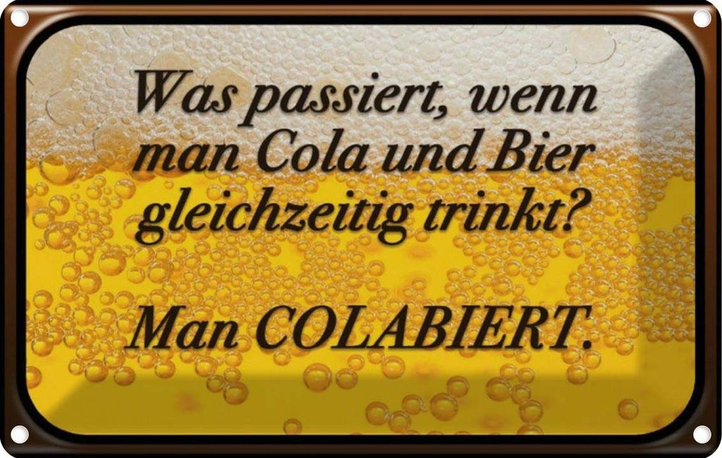 vianmo Blechschild 12x18 cm was passiert wenn Cola und Bier Spruch Zitat