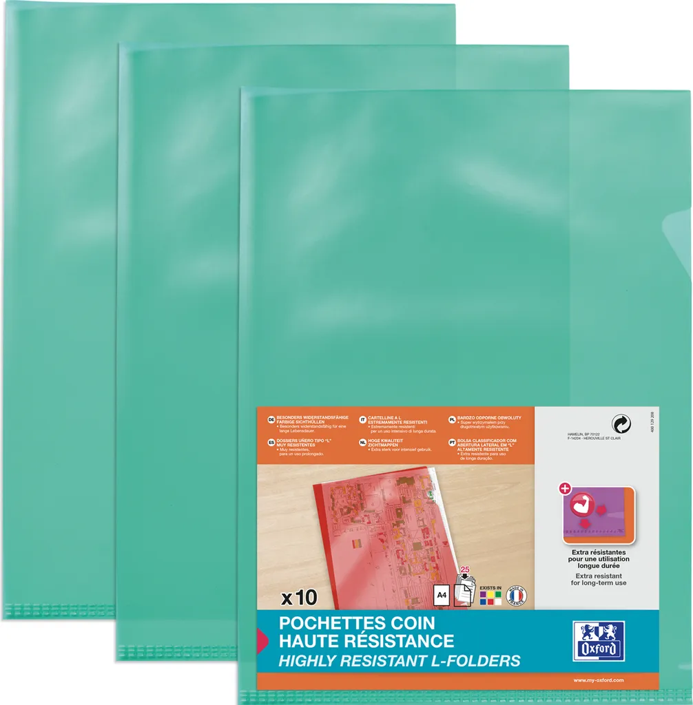 ELBA Sichthllen, transparent, DIN A4, aus PVC, grn