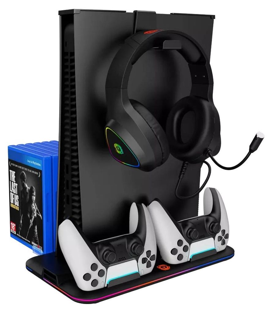 Canyon CS-5 Multifunktions-Kühlständer für Playstation 5, schwarz, RGB