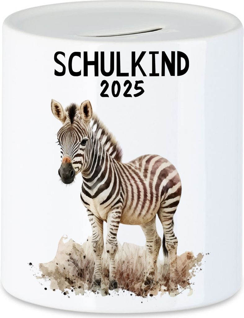 Schulkind 2025 Zebra Spardose Einschulungs-Geschenk Schulanfang Erstklässler Schulanfang Schuleinführung