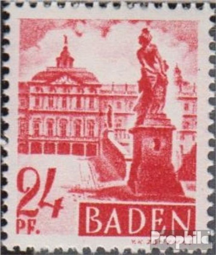 Briefmarken Franz. Zone-Baden 1947 Mi 8VII Figur mit Haube Produktbild 