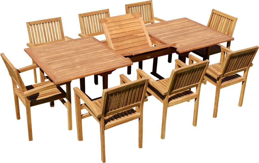 ALEOS. Teak Set Gartengarnitur Gartenset Sitzgruppe Produktbild 