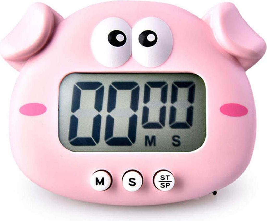 Küchentimer, niedlicher Countdown-Timer mit Tiermotiven, digitaler Kochtimer mit Magnetverschluss, große LCD-Anzeige, Wecker zum Aufhängen mit S...