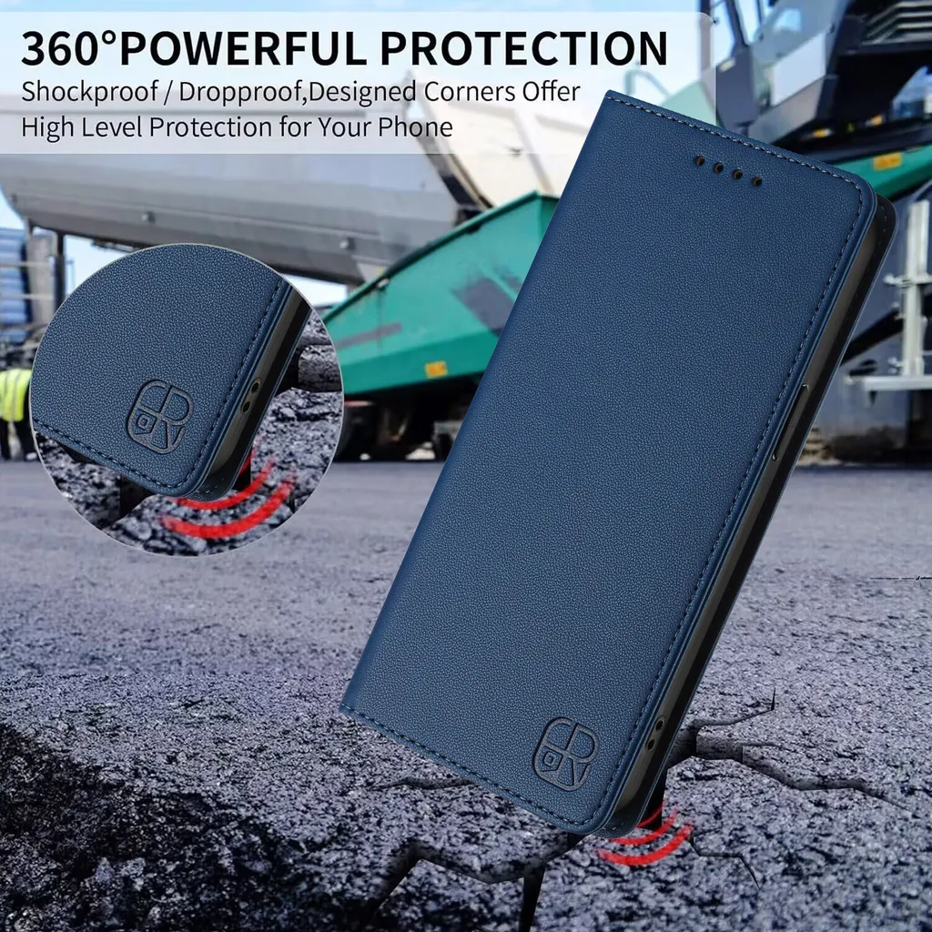 Custodia in pelle per Motorola Edge 40/Edge 2023, flip case con slot per carte, portafoglio