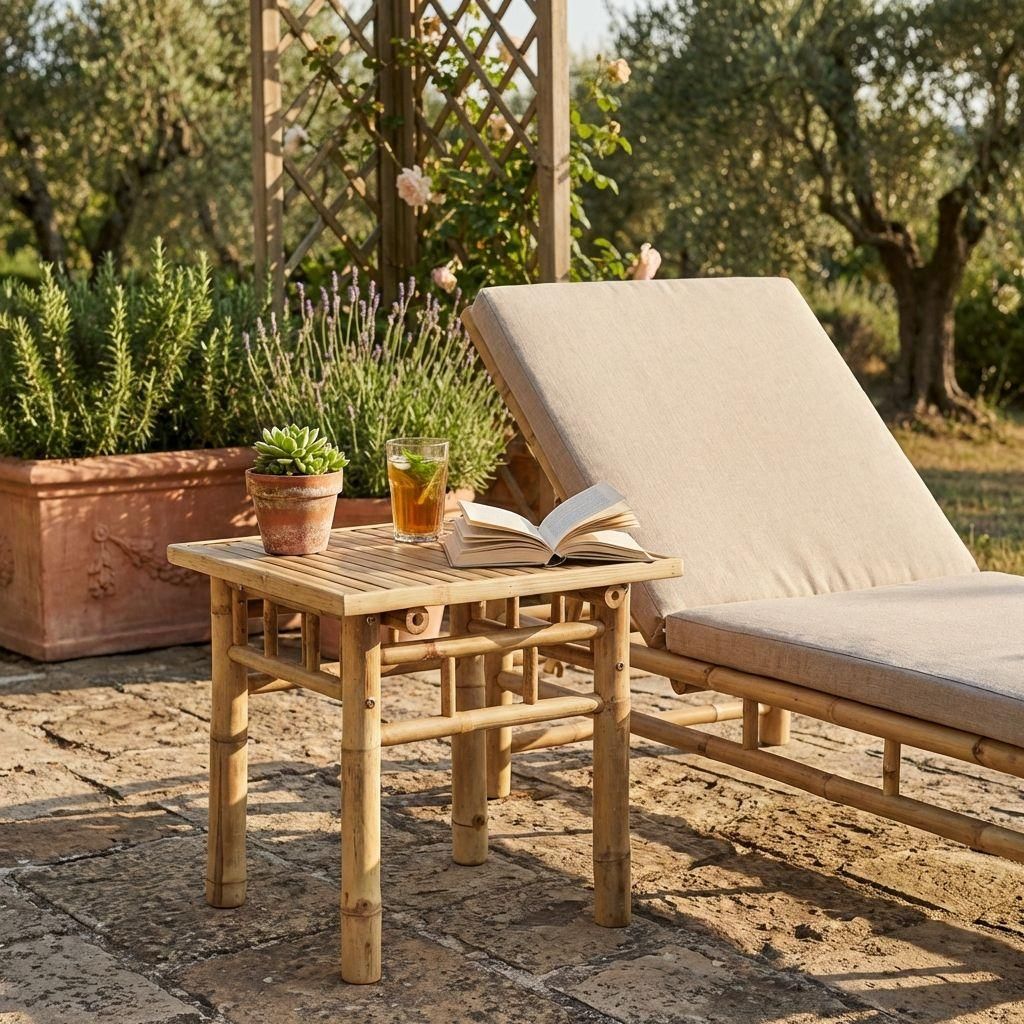 Milani Home - tavolino da giardino, bamboo naturale, Immagine del prodotto 