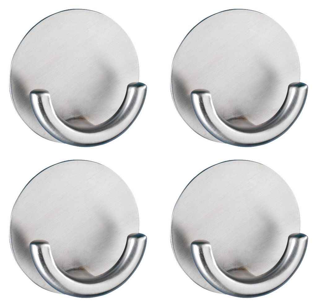 WENKO 4er Set Wand Kleider Bad Küchen Haken RONDO Produktbild 